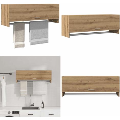 Armario de madera de ingeniería roble artesanal 100x32,5x35 cm - Armario de ingeniería - Armario de roble