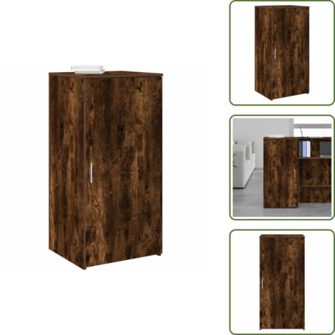 Armario de madera de ingeniería - vidaXL Armario de madera de ingeniería roble ahumado 50x45x103,5 cm - Armario de madera ahumada