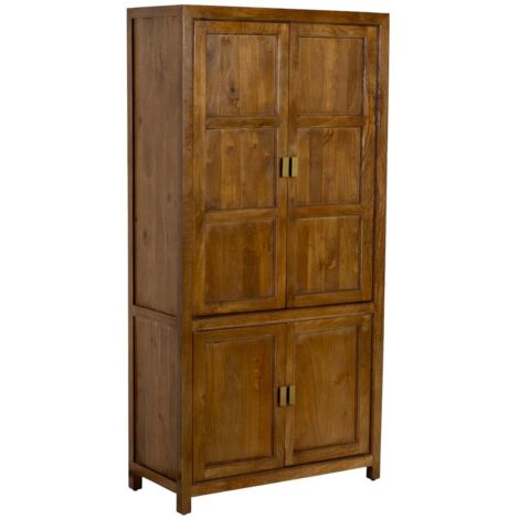 Armario de madera marrón 4 puertas 90x40x180h cm