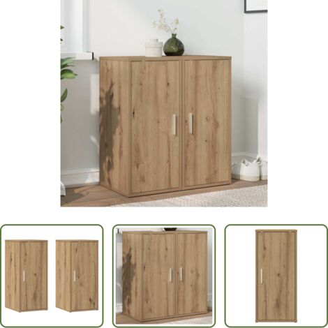 Armario de madera -  Muebles zapateros 2 uds madera roble artisan 32x35x70 cm