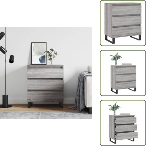 Armario de madera - vidaXL Aparador de madera contrachapada gris Sonoma 60x35x70 cm - Aparador gris