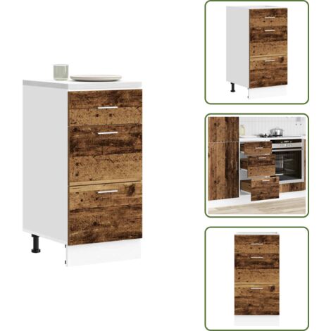 Armario de madera - vidaXL Armario bajo "Lyon" Madera vieja 40x46x81,5 cm Madera de ingeniería - Armario de ingeniería