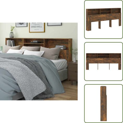 Armario de madera - vidaXL Armario cabecero roble ahumado 220x19x103,5 cm - Armario de roble