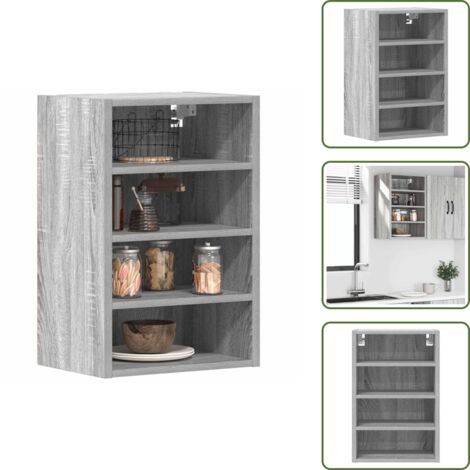 Armario de madera - vidaXL Armario colgante "Riga" gris Sonoma 40x29,5x60 cm madera de ingeniería - Armario gris
