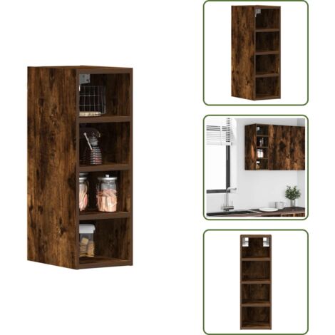 Armario de madera - vidaXL Armario colgante "Riga" roble ahumado 20x29,5x60 cm madera de ingeniería - Armario de ingeniería