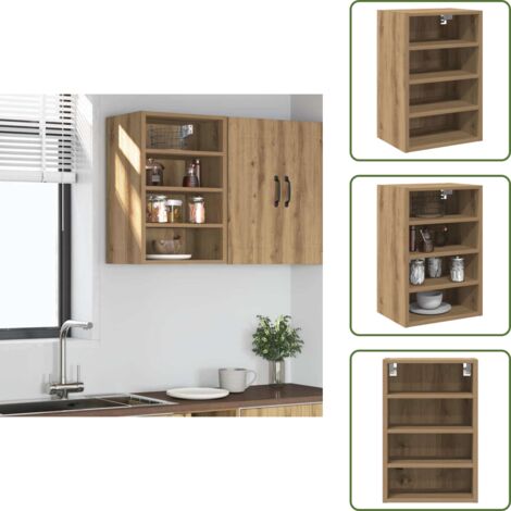 Armario de madera - vidaXL Armario colgante "Riga" roble artesanal 40x29,5x60 cm madera de ingeniería - Armario de ingeniería