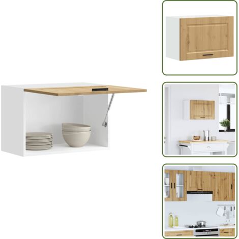 Armario de madera - vidaXL Armario de pared cocina Porto madera ingeniería roble artesanal - Armario de ingeniería