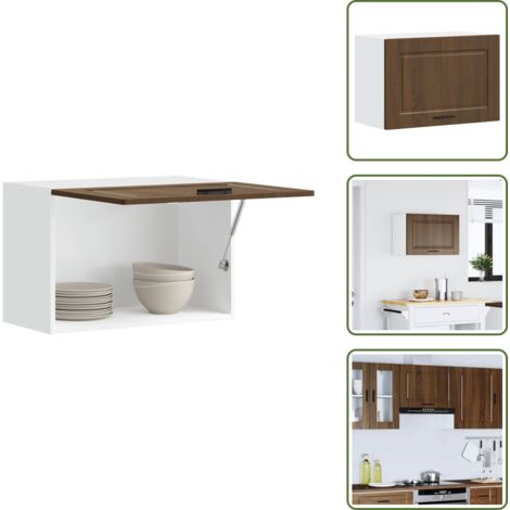 Armario de madera - vidaXL Armario de pared cocina Porto madera ingeniería roble marrón - Armario de cocina madera