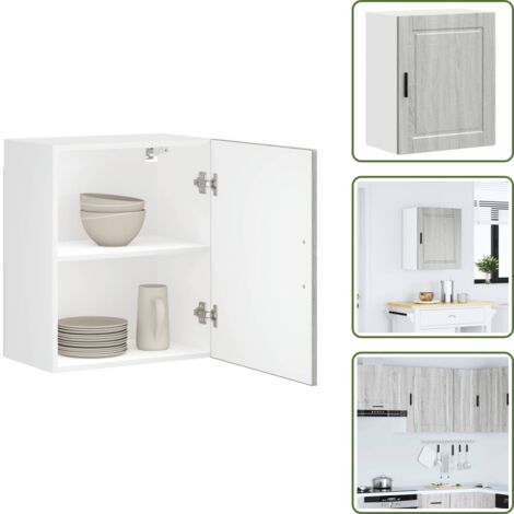 Armario de madera - vidaXL Armario de pared de cocina Porto gris sonoma madera ingeniería - Armario de cocina gris