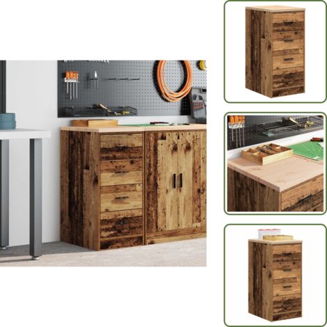 Armario de madera - vidaXL Armario garaje madera vieja 40x51x85 cm Madera maciza de pino - Armario de pino