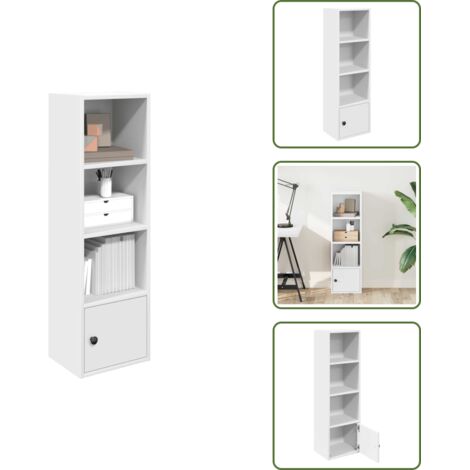 Armario de madera - vidaXL Estantería de madera de ingeniería blanca 31x24x102 cm - Almacenamiento de libros