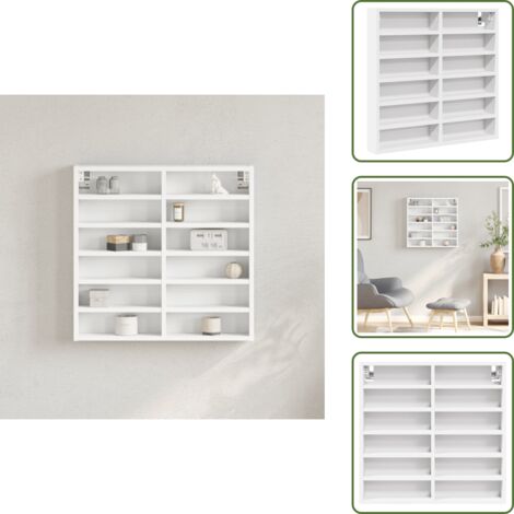 Armario de madera - vidaXL Vitrina de madera ingeniería blanca 60x8,5x58 cm - Vitrina blanca
