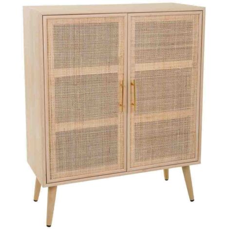 Armario de madera y rejilla marrón 80x37x101