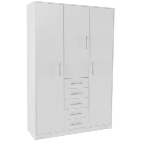 Armario de Melamina Blanco 3 Puertas Abatibles Ref.9235-BL