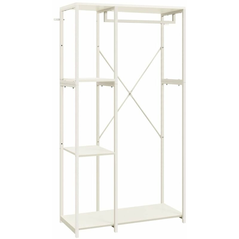 

Happyshopping - Armario de metal y aglomerado blanco 90x40x167 cm