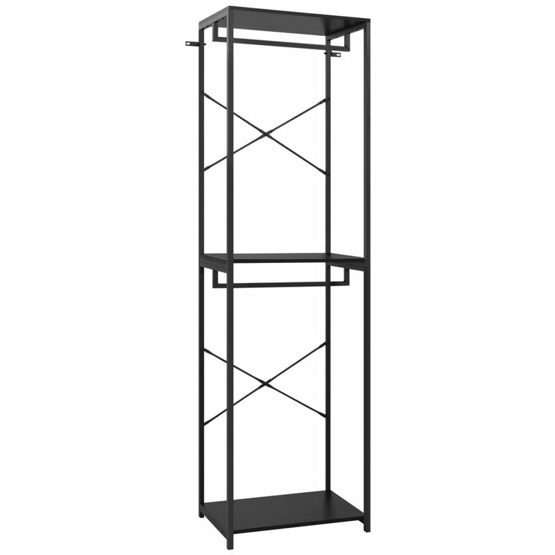 

Armario de metal y aglomerado negro 60x40x213 cm