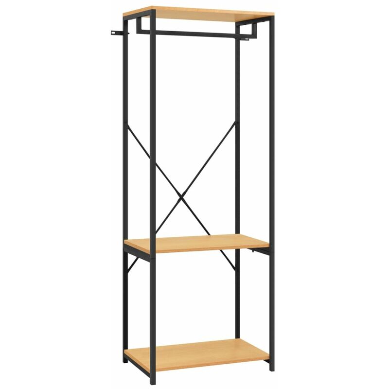 

Happyshopping - Armario de metal y aglomerado negro y color roble 60x40x167 cm