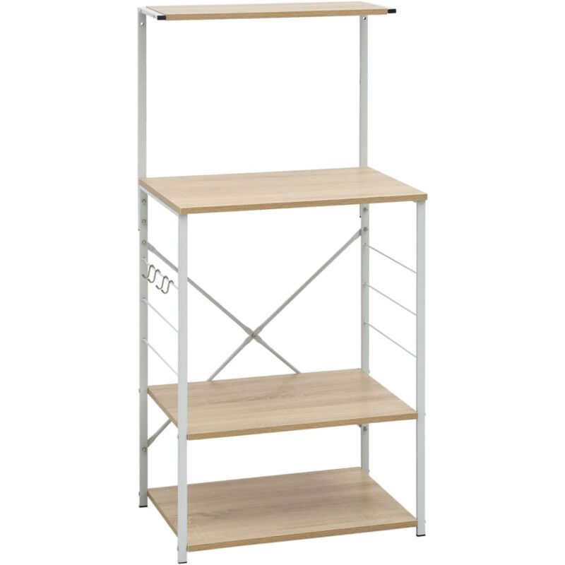 

Vidaxl - Armario de microondas aglomerado blanco y roble 60x39,6x123 cm - Blanco