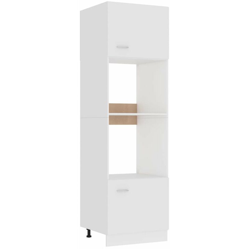 

Armario de microondas de aglomerado blanco 60x57x207 cm