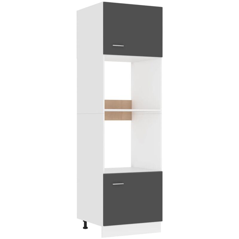 

Armario de microondas de aglomerado gris 60x57x207 cm