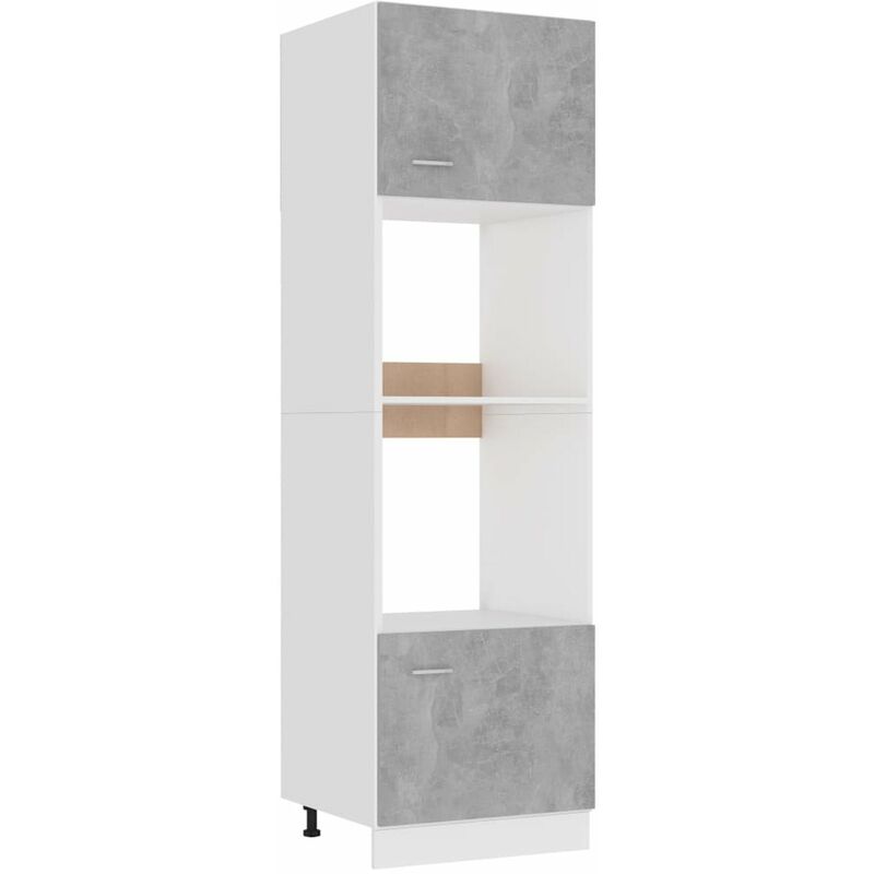 

Armario de microondas de aglomerado gris hormigon 60x57x207 cm