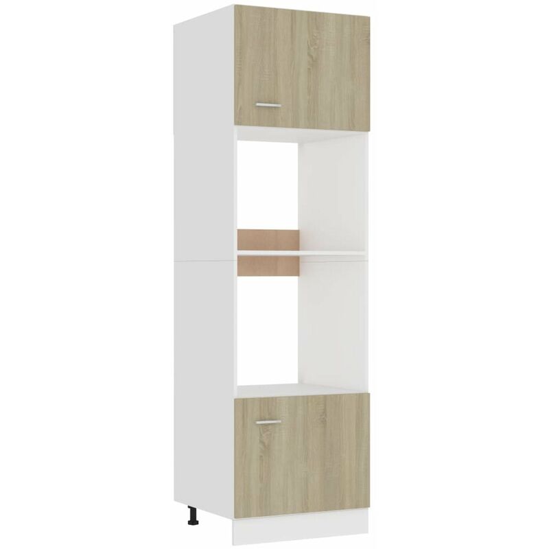 

Happyshopping - Armario de microondas de aglomerado roble sonoma 60x57x207 cm