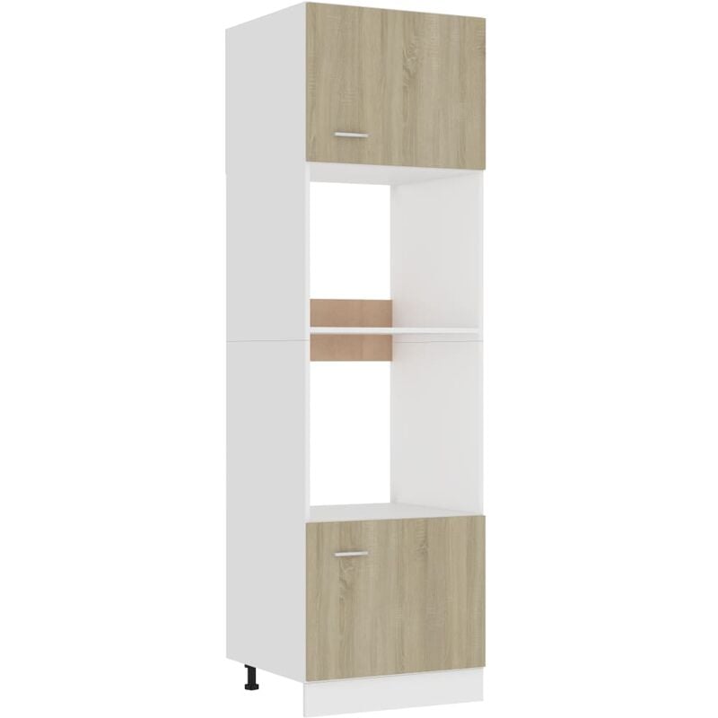 

Armario de microondas de aglomerado roble sonoma 60x57x207 cm