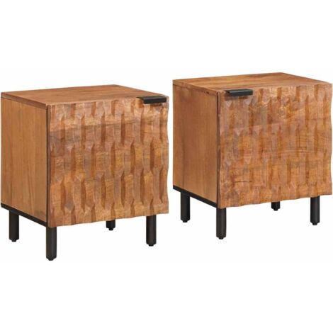 Armario de Noche 2 pcs Marrón 40 x 33 x 46 cm