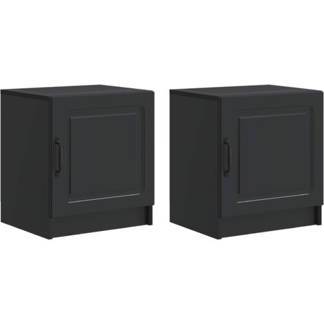 Armario de Noche 2 pcs Negro 43 x 34,5 x 47 cm