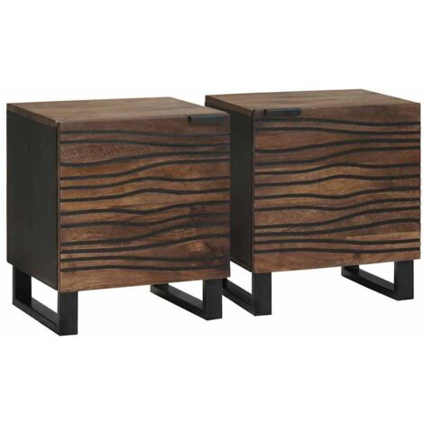 Armario de Noche 2 pcs Nogal 40 x 33 x 46 cm vidaXL