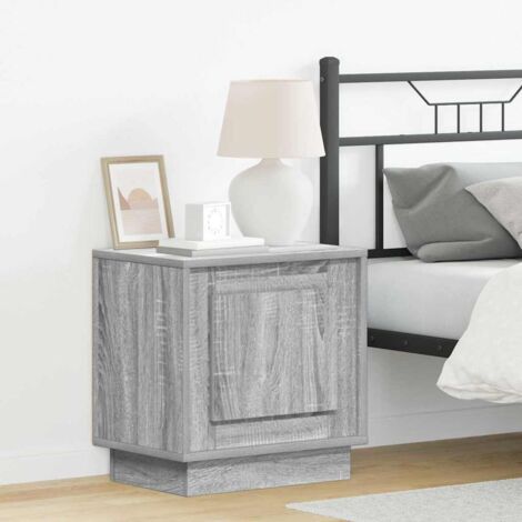Armario de Noche con 2 pcs Gris 44 x 34.5 x 45 cm