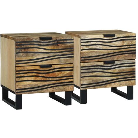 Armario de Noche con cajón 2 pcs Marrón 40 x 33 x 46 cm