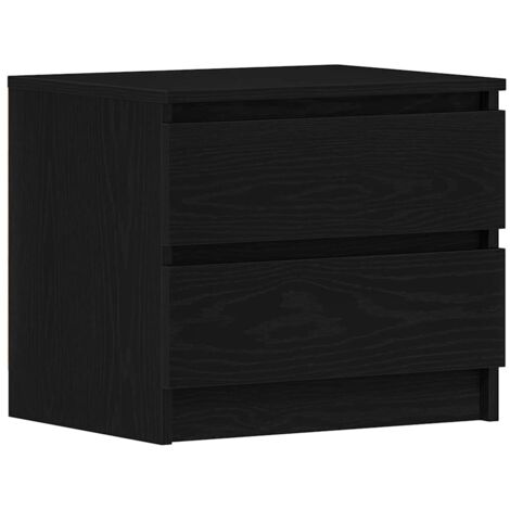 Armario de Noche con cajón 2 pcs Roble negro 50 x 40 x 43.5 cm vidaXL