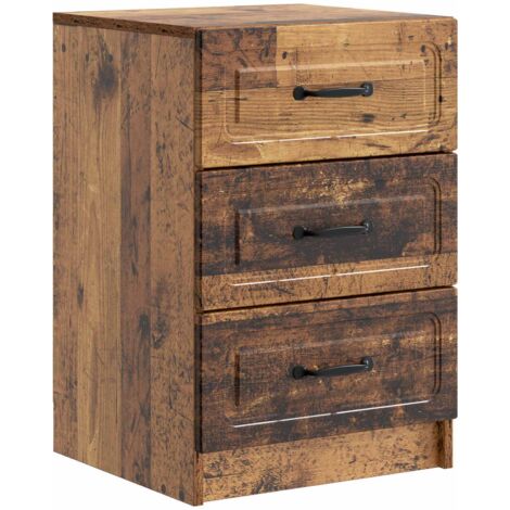 Armario de Noche con cajón Madera envejecida 43 x 41 x 63,5 cm