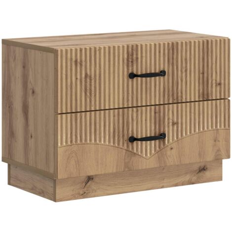 Armario de Noche con cajón Roble Artesanal 62 x 34,5 x 44,5 cm