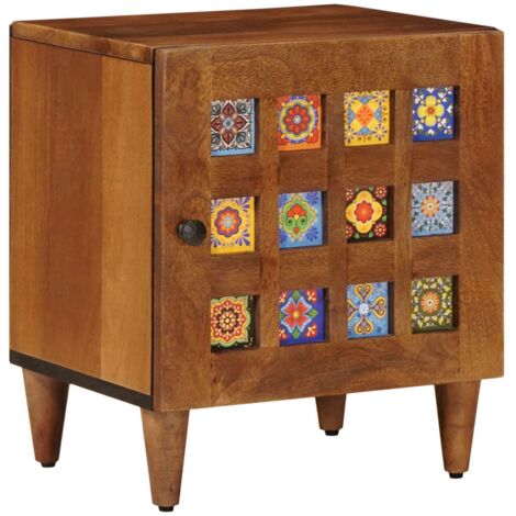 Armario de Noche Marrón 40 x 33 x 46 cm Madera de mango maciza