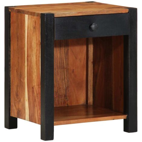 Armario de Noche Marrón 40 x 35 x 50 cm madera maciza de acacia