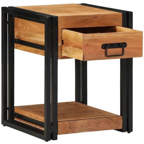 Armario de Noche Marrón 40 x 40 x 50 cm madera maciza de acacia