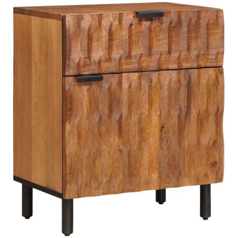 Armario de Noche Marrón 50 x 33 x 60 cm Madera de mango maciza