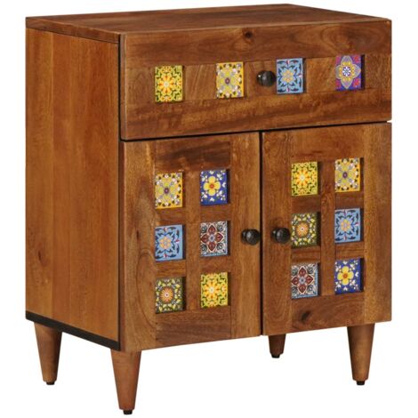 Armario de Noche Marrón 50 x 33 x 60 cm Madera de mango maciza