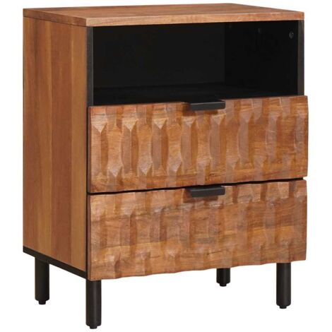 Armario de Noche Marrón 50 x 33 x 62 cm Madera de mango maciza