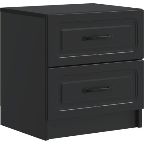 Armario de Noche Negro 43 x 34,5 x 44,5 cm Madera de Ingeniería