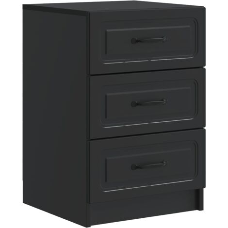Armario de Noche Negro 43 x 41 x 63,5 cm Madera de Ingeniería