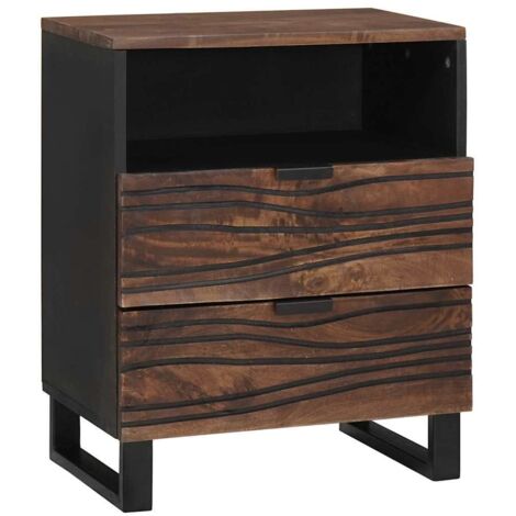 Armario de Noche Nogal 50 x 33 x 60 cm madera maciza de mango