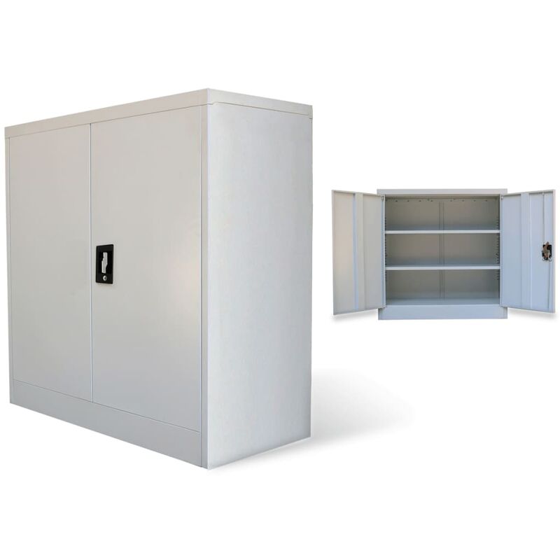 

Armario de oficina 2 puertas 90 cm acero gris