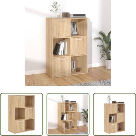 Armario de oficina -  Armario almacenamiento madera contrachapada roble 60x29,5x90 cm