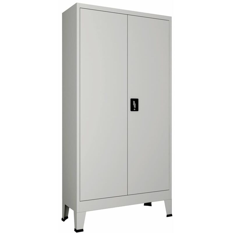 

Armario de oficina con 2 puertas acero 90x40x180 cm gris