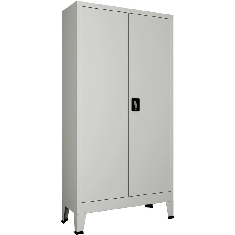 

Armario de oficina con 2 puertas acero 90x40x180 cm gris - Gris