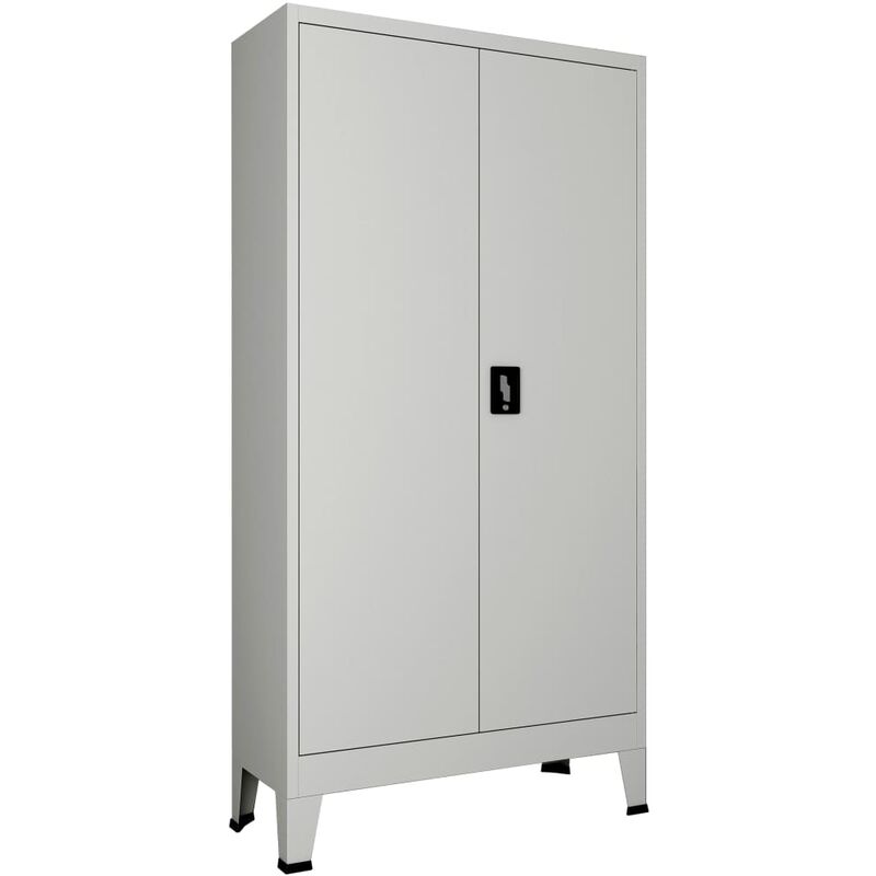 

Armario de oficina con 2 puertas acero 90x40x180 cm gris