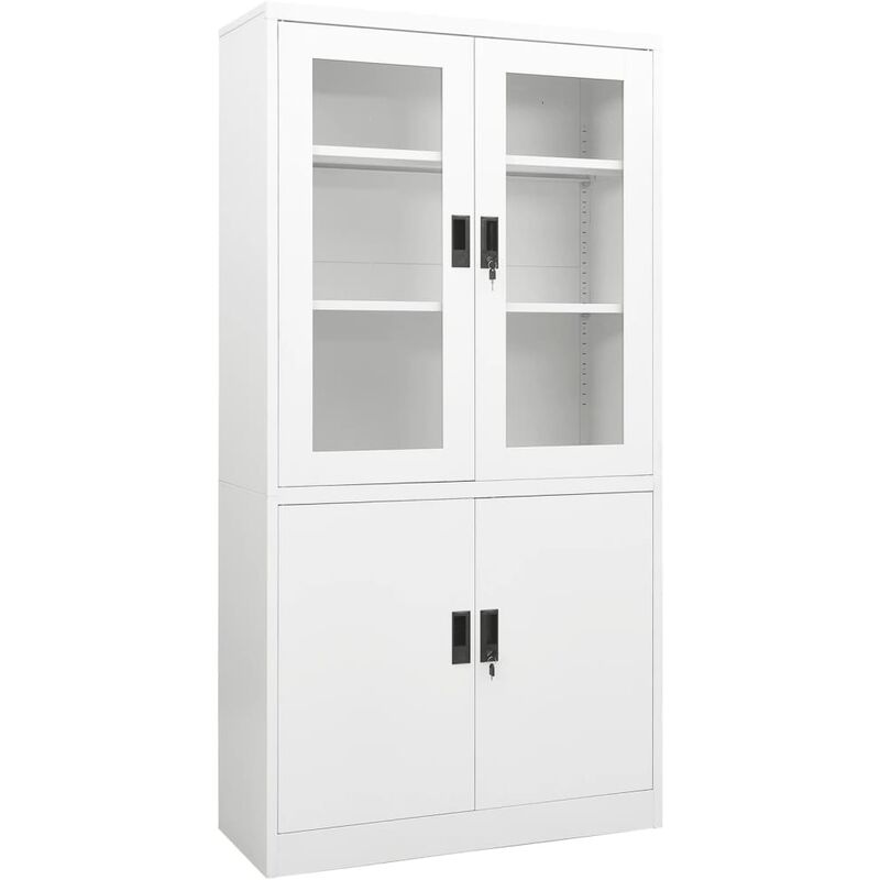 

Armario de oficina de acero blanco 90x40x180 cm